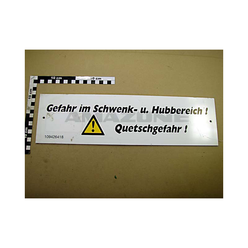 SCHILD &quot;GEFAHR IM SCHWE.&quot; 109426418, Amazone