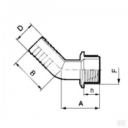 245º elbow 1 1/4" for D.30 hose, ARAG