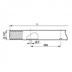 2Sprayer Lance Pipe 20mm 2-Hole, Stainless Steel, 7mm Hole