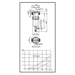 2Filtr ciśnieniowy samoczyszczący 200-280 l/min 1 1/4"M, ARAG