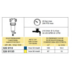2Self-cleaning pressure filter 200-280 l/min 863(463), ARAG