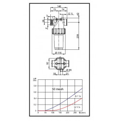 2Pressure filter 200-280 l/min 1 1/4″F, ARAG