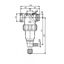2Self-cleaning pressure filter 150-160 l/min T5 M/F, ARAG