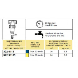 2Self-cleaning pressure filter 150-160 l/min 863(463), ARAG