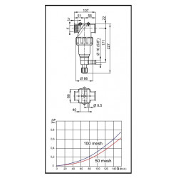 2Self-cleaning pressure filter 150-160 l/min 1"F, ARAG