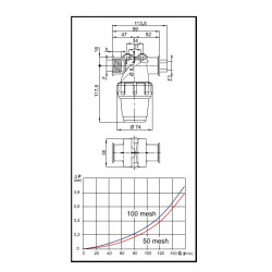 2Abschnittsfilter 80-100 l/min 1/2″F, Messing, 30 bar, ARAG