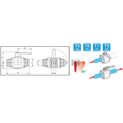 22-way ball valves T6 453, ARAG