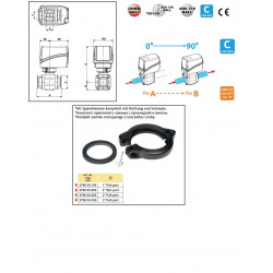 2Elektrischer 2-Wege-Kugelhahn, Flanschanschluss, UHMW, CANbus, ARAG