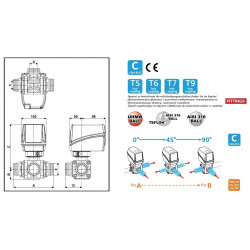 2Elektrischer 3-Wege-Kugelhahn, seitlicher Jochanschluss, UHMW, CANbus, ARAG