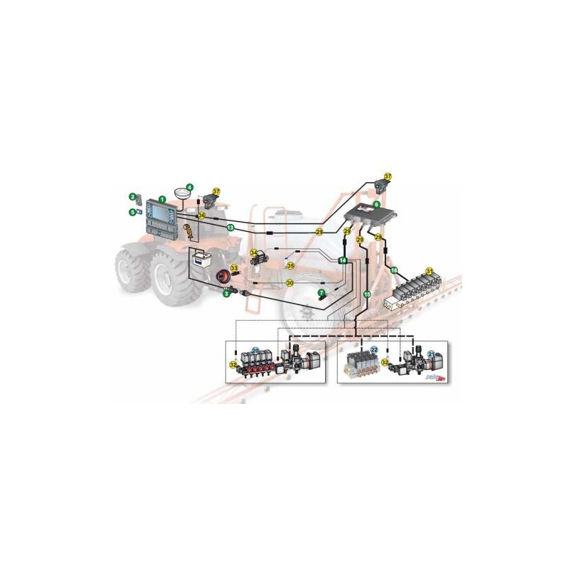 Power cable for the BRAVO 400s and BRAVO 300s RCU computer and sensors, 46732000150