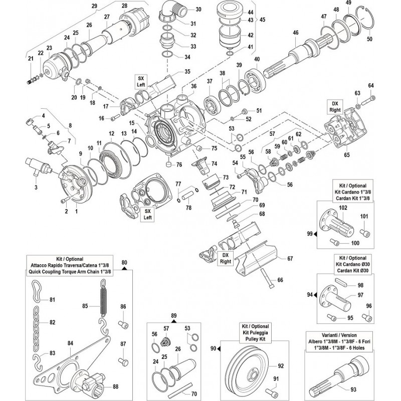 Parts for the Comet APS 96 pump, KATALOG-APS96