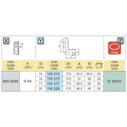 2Ellbogen für Schlauch D. 13, ARAG (für 3/4" Nuss), 116313, ARAG