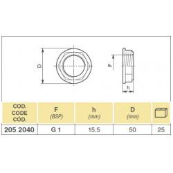 2Flat nut 1", 2052040 Arag