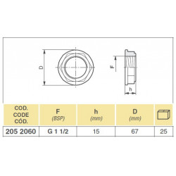 2Flachmutter 1 1/2&quot;, 2052060 Arag