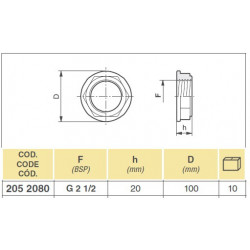2Flat nut 2 1/2&quot;, ARAG