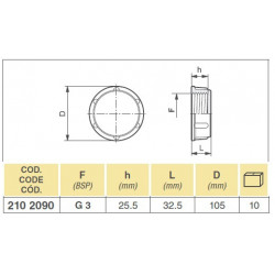 23&quot;F end cap, 2102090 Arag