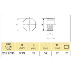 2Verschlussstopfen 3/4&quot;M, ARAG