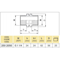 2Gewindeanschluss 1 1/4&quot;M, ARAG