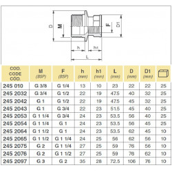 2Reduzierung 1"M-1/2"F, ARAG