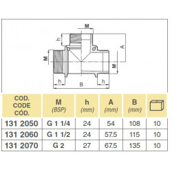 2ARAG 1 1/2&quot; T-Stück mit Außengewinde
