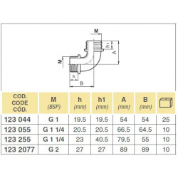 2Kolanko gwint 1" M-M, 123044 Arag