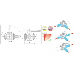 2Zawór kulowy 3-drożny 2" - przyłącze kołnierzowe boczne 453, ARAG
