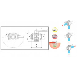 23-Wege-Kugelhahn 3" - Flanschanschluss unten 453, ARAG