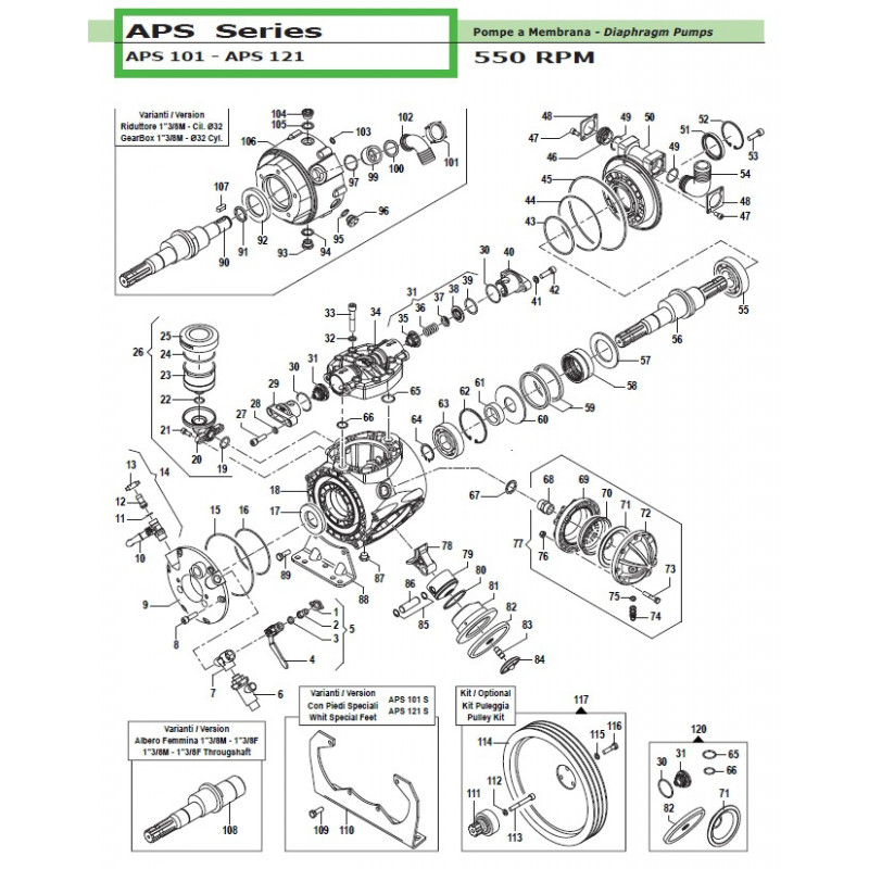 Pumpenkurbelgehäuse APS 101 - APS 121 04030126 Comet