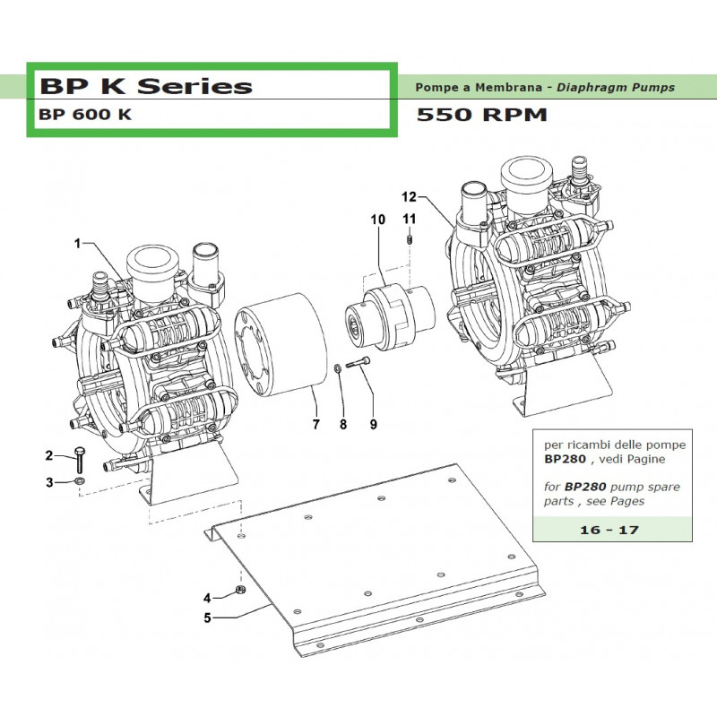BP280KPumpe 1”3/8 M - Ø30 M BP 600 K 61110019 Comet