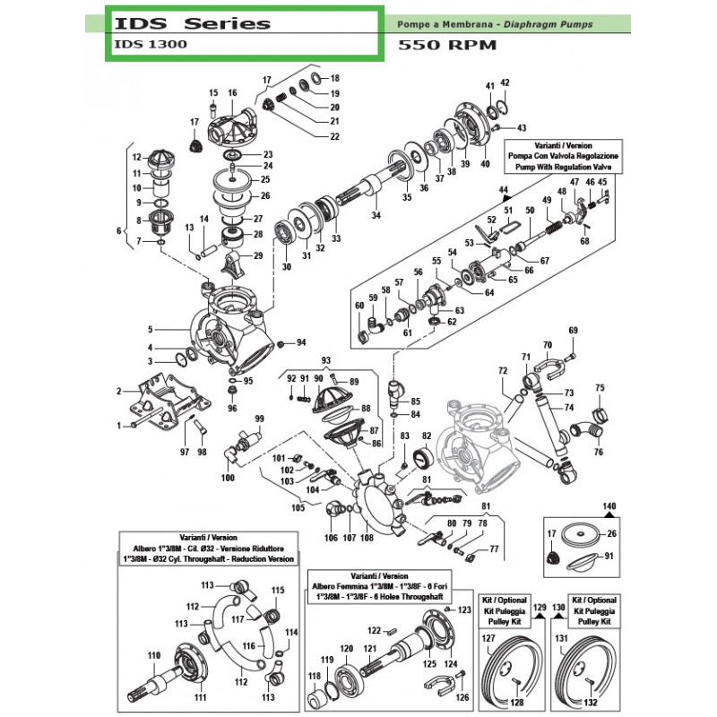 Pump Crankcase  IDS 1300 04030136 Comet