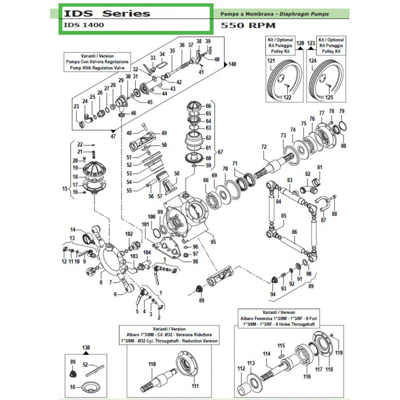 Pulley Kit 3B - Øp292 IDS 1400 50010027 Comet