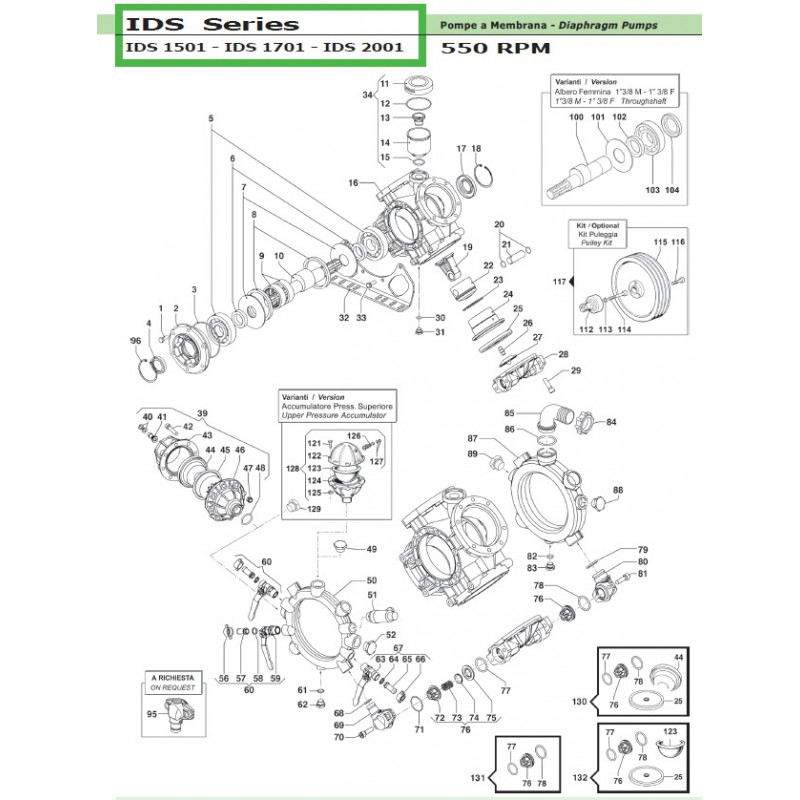 Suct./Delivery Valve Kit  IDS 1501 - IDS 1701 - IDS 2001 12200066 Comet