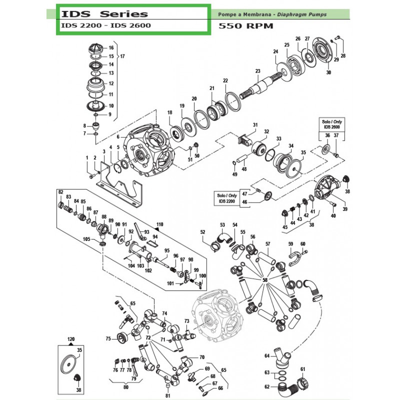 Delivery Hose for Tap  IDS 2200 - IDS 2600 32140020 Comet