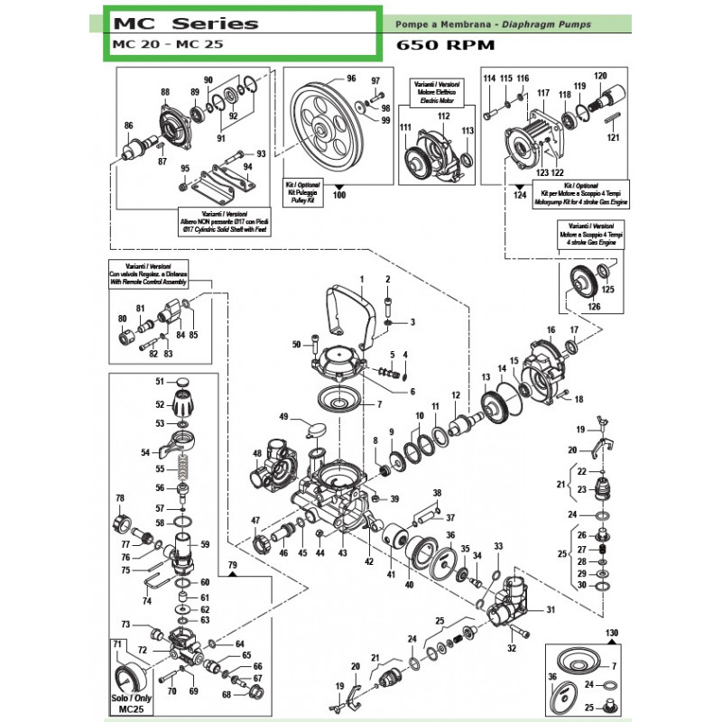 Motor Kit for 4 Stroke Engine  MC 20 - MC 25 50110281 Comet
