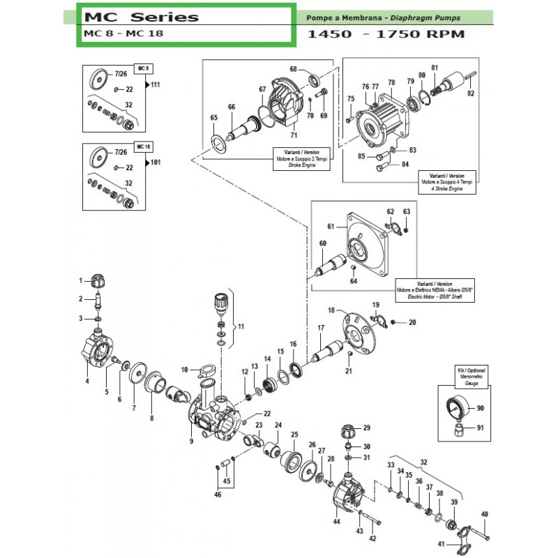 Suct./Delivery Valve Ass.y Kit  MC 8 - MC 18 12200086 Comet