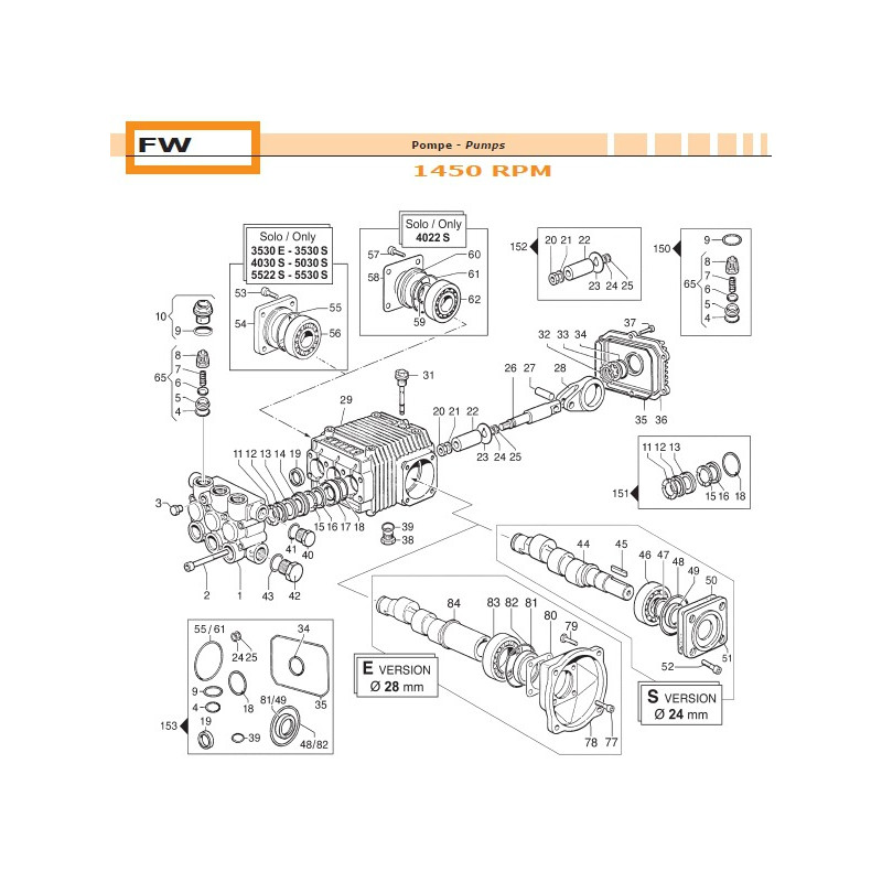 Comet 50250025 Pumpenventil-Reparatursatz Comet