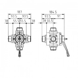 2Ball valve 1 1/2" 5-way VTDC3000