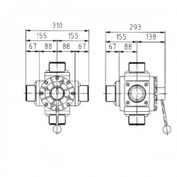 2Zawór kulowy 2 1/2" 5-drożny VTDC0800