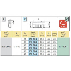 2Schlauchverbinder D.35 (für 1 1/2" Nuss), Arag, 106635