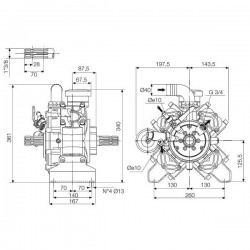 2High pressure piston diaphragm pump Comet APS 96