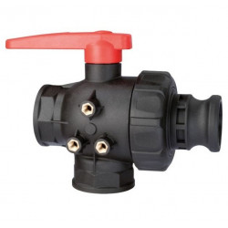 23-way ball valve 1 1/2″M - Camlock, ARAG