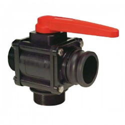 3-way ball valve 2"F - Camlock - side coupling 453, ARAG, 453026D77, 453426D77
