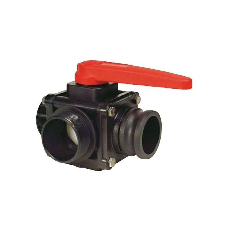 3-way ball valve 3"M - Camlock - side coupling 453, ARAG, 453017H99, 453417H99