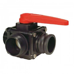 3-Wege-Kugelhahn 1 1/2&quot;M - Camlock - seitlicher Anschluss 453, ARAG, 453015H66, 453415H66