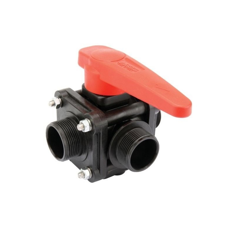 3-way ball valve 1 1/2"M - side coupling 453, ARAG, 453015E66, 453415E66