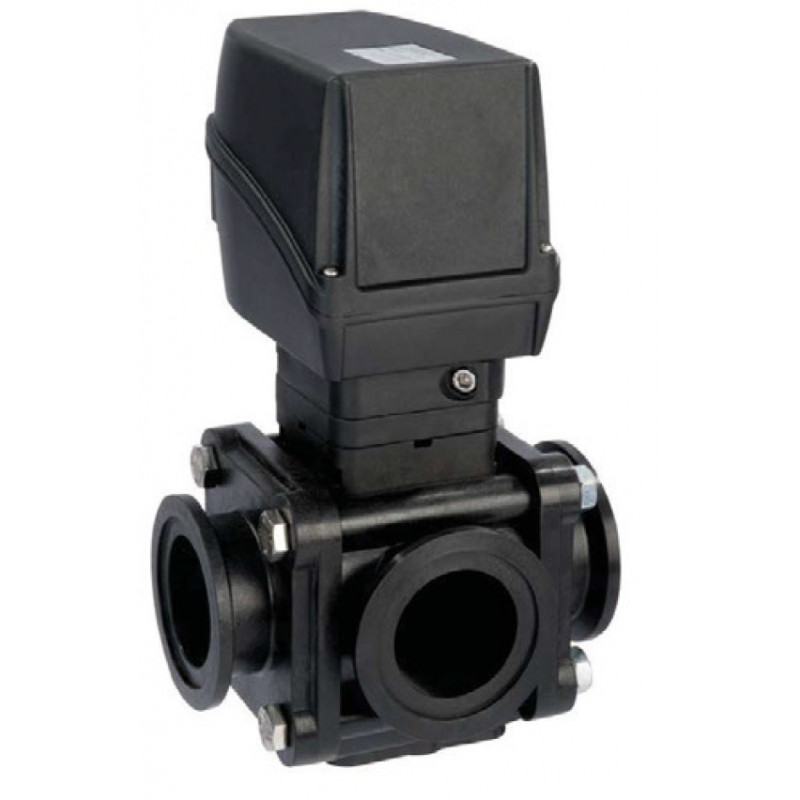 3-Wege-Elektrokugelhahn, Flanschanschluss seitlich, AISI 316, ARAG, 853L14L44, 853K16L77