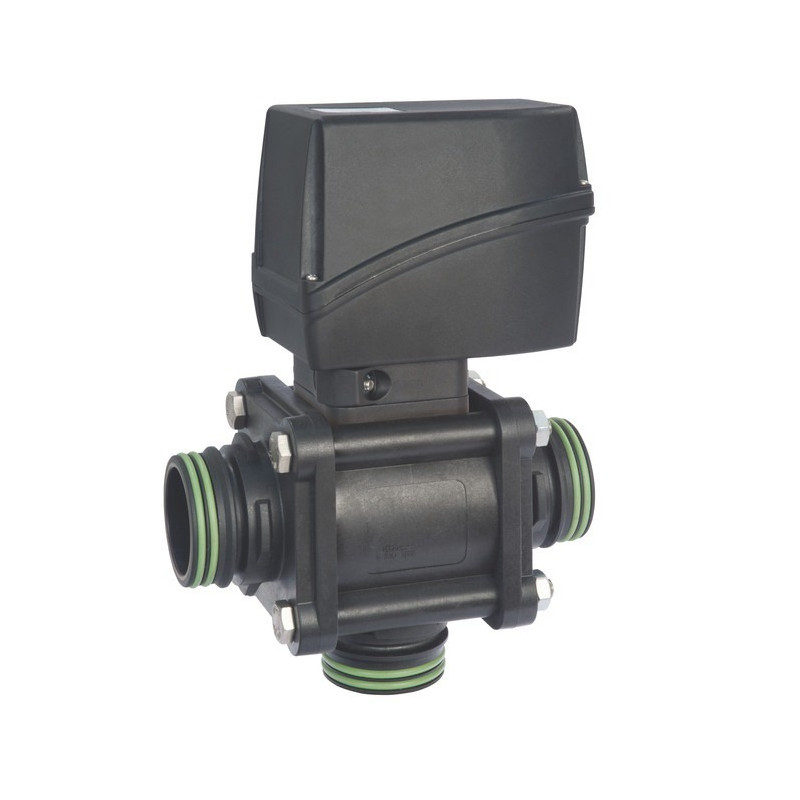 Elektrischer 3-Wege-Kugelhahn, Gabelanschluss unten, UHMW, CANbus, ARAG, 853B25S66, 853B27S99