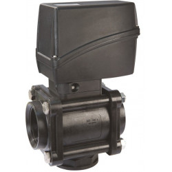 3-way ball electric valve lower threaded coupling, AISI 316, ARAG, 853L24A44, 853K25A66