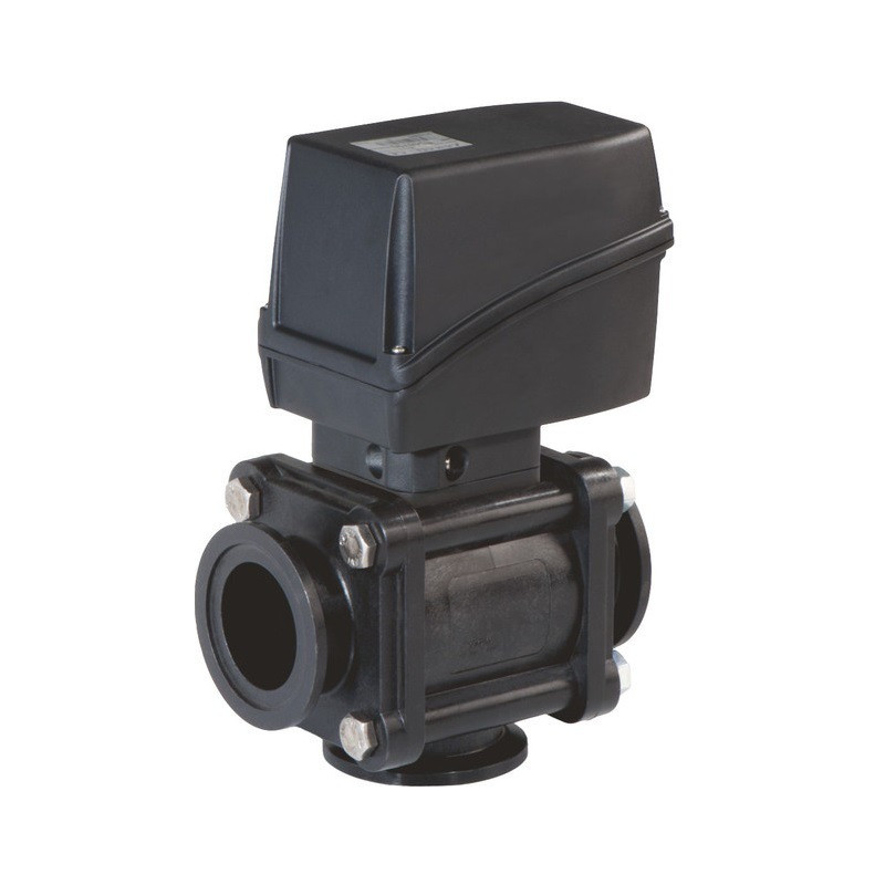 3-Wege-Elektrokugelhahn, Flanschanschluss unten, UHMW, ARAG, 853J24L44, 853J26L77