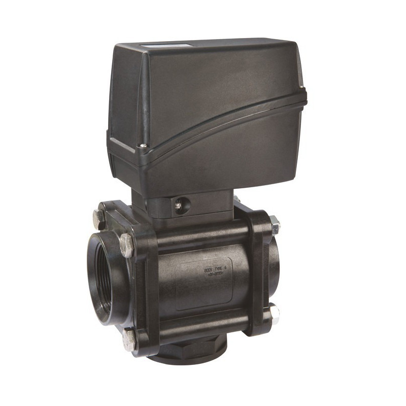 3-way ball electric valve lower threaded coupling, UHMW, CANbus, ARAG, 853B24A44, 853B25A66